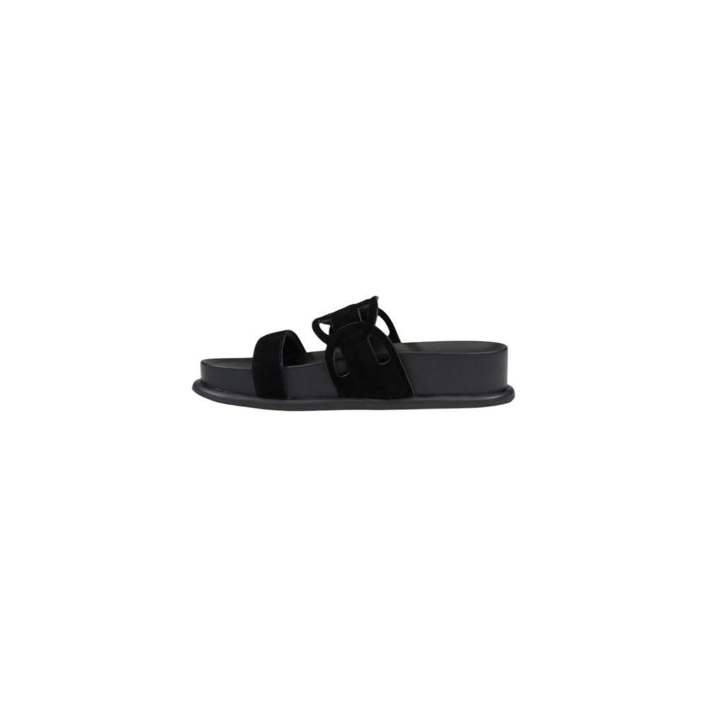 Liu Jo Black Leather Sandal - Hilstor