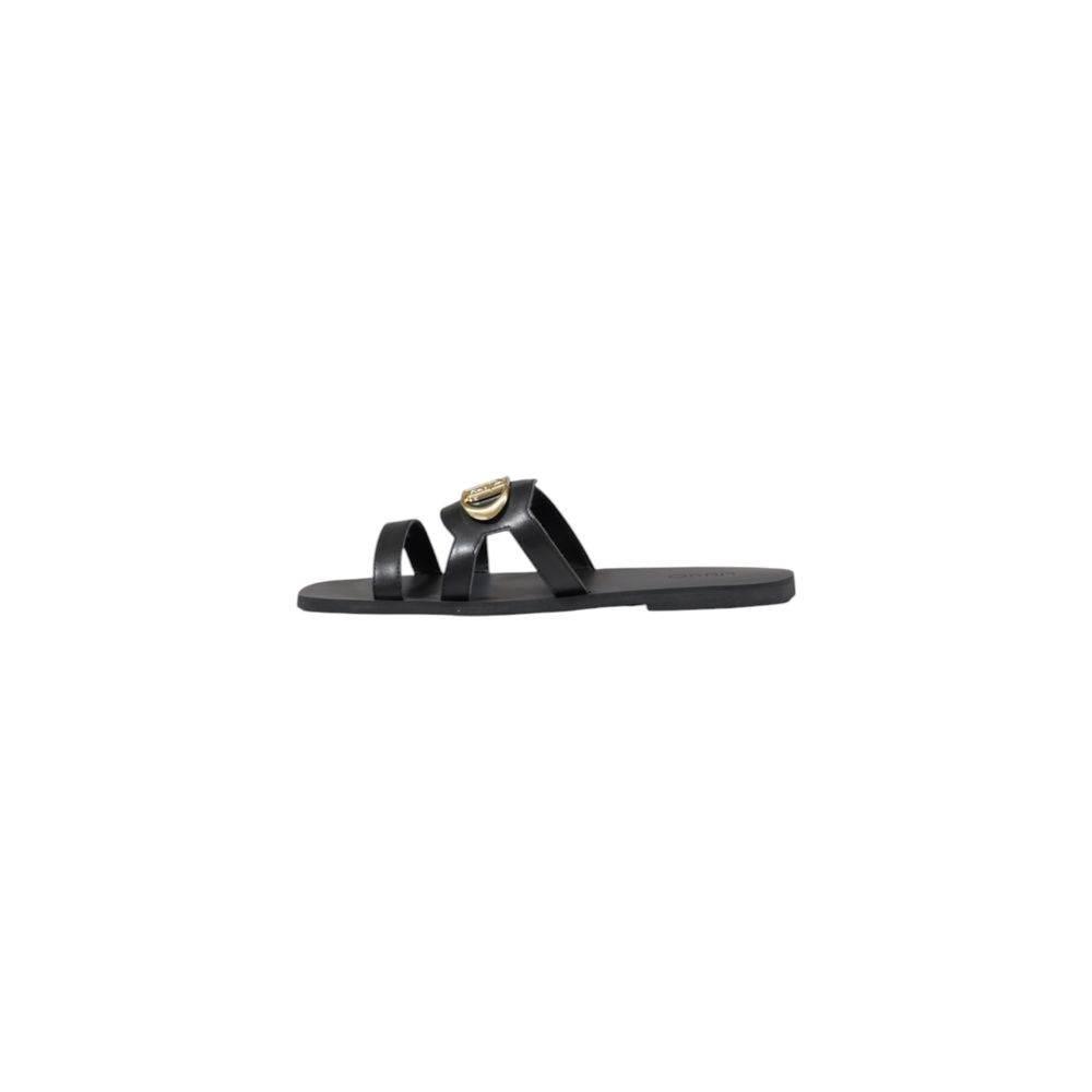 Liu Jo Black Leather Sandal - Hilstor