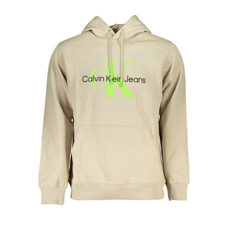 Calvin Klein Beige Hooded Cotton Sweatshirt - Hilstor