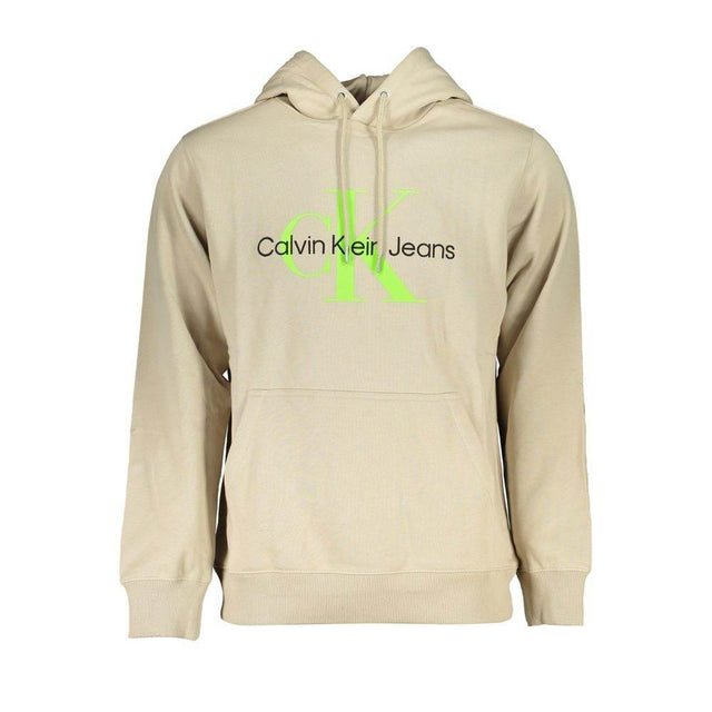 Calvin Klein Beige Hooded Cotton Sweatshirt - Hilstor