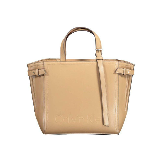 Calvin Klein Brown Polyester Women Handbag - Hilstor