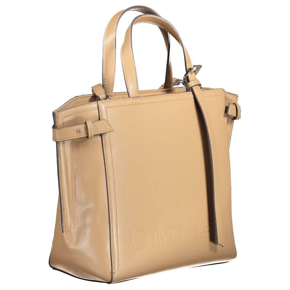 Calvin Klein Brown Polyester Women Handbag - Hilstor