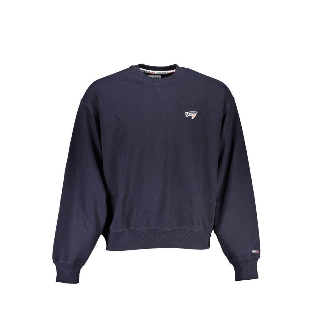 Tommy Hilfiger Chic Blue Crew Neck Sweater with Logo Detail - Hilstor