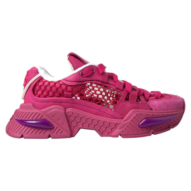 Dolce & Gabbana Pink Airmaster Mesh Panelled Low Top Sneakers Shoes - Hilstor