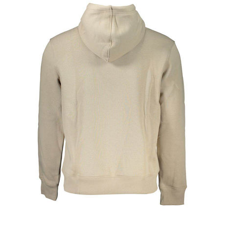 Calvin Klein Beige Fleece Hooded Sweatshirt with Logo Embroidery - Hilstor