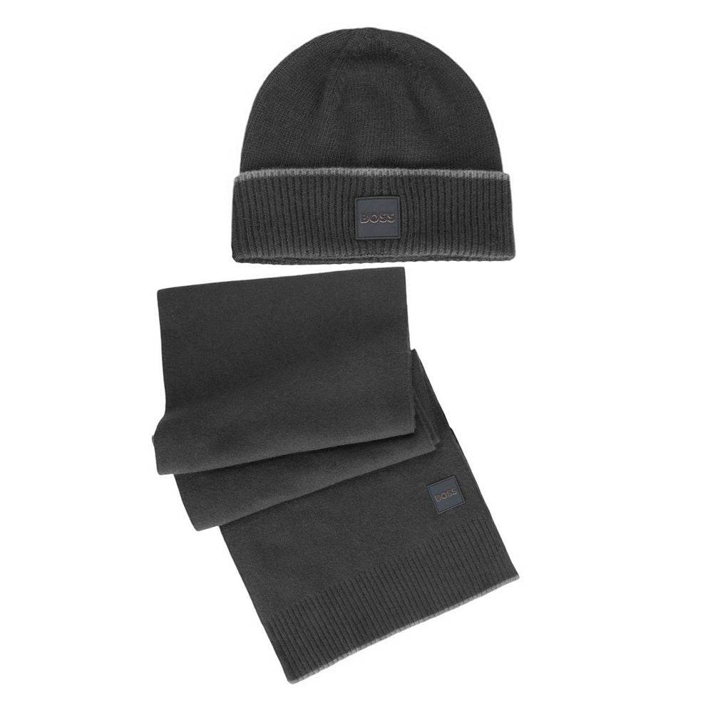 Hugo Boss Black Wool Men Scarf - Hilstor
