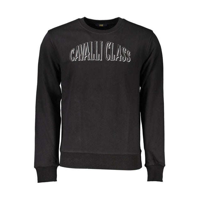 Cavalli Class Black Cotton Men Sweater - Hilstor