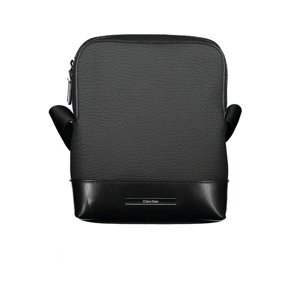 Calvin Klein Sleek Black Shoulder Bag with Contrasting Details - Hilstor
