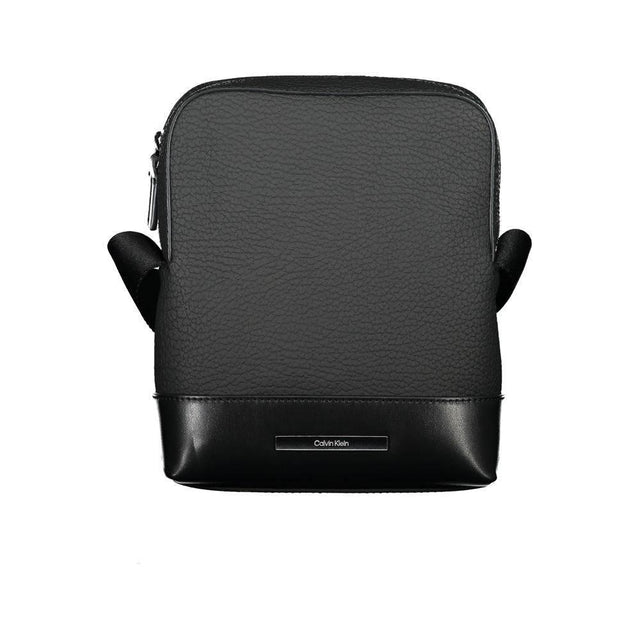 Calvin Klein Sleek Black Shoulder Bag with Contrasting Details - Hilstor