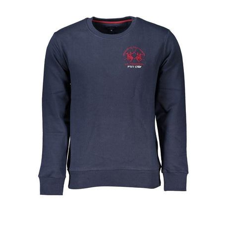 La Martina Blue Cotton Men Sweater - Hilstor