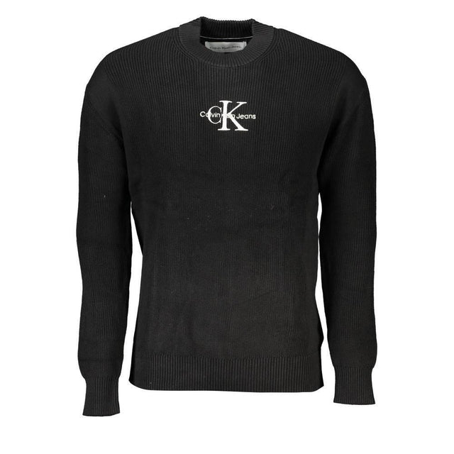 Calvin Klein Sleek Cotton Crew Neck Sweater with Contrast Details - Hilstor