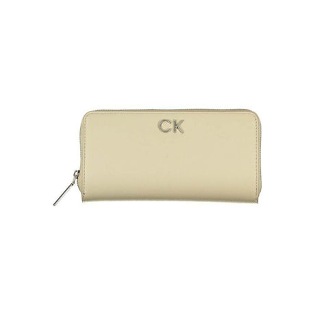 Calvin Klein Elegant Beige Zip Wallet with RFID Blocking - Hilstor