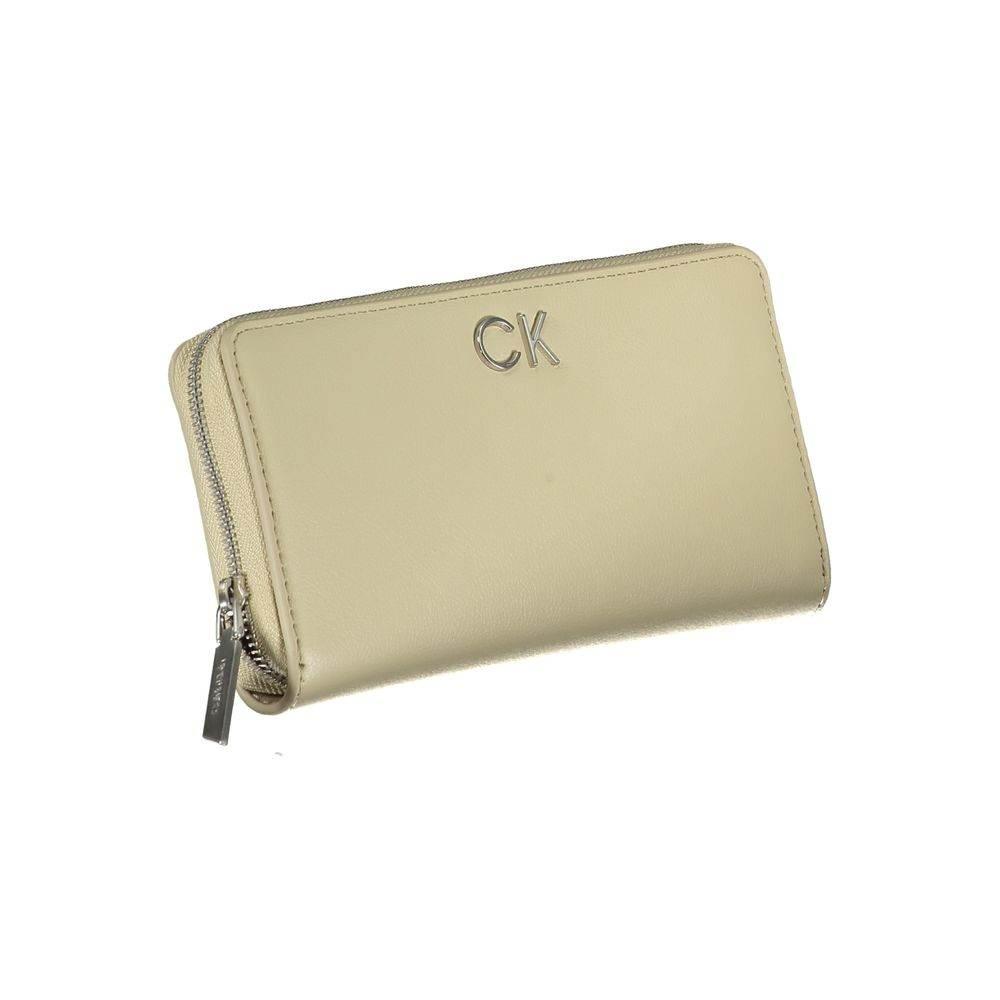 Calvin Klein Elegant Beige Zip Wallet with RFID Blocking - Hilstor