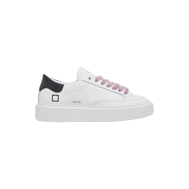 D.A.T.E Beige Leather Sneaker - Hilstor