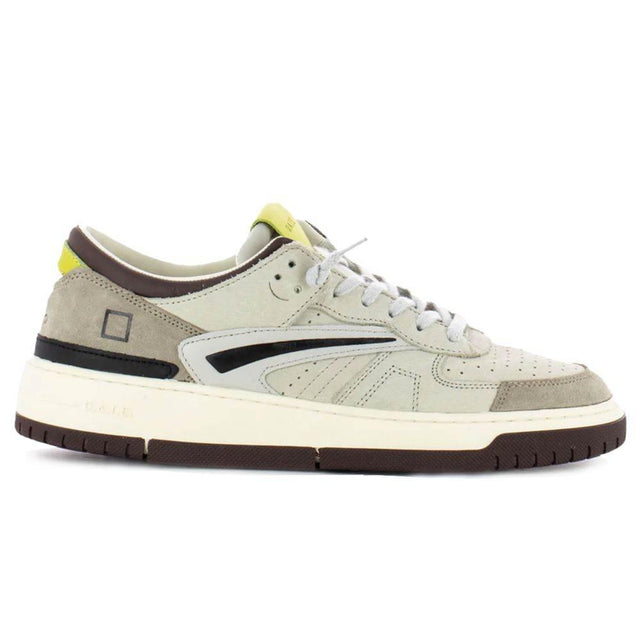 D.A.T.E Beige Leather Sneaker - Hilstor