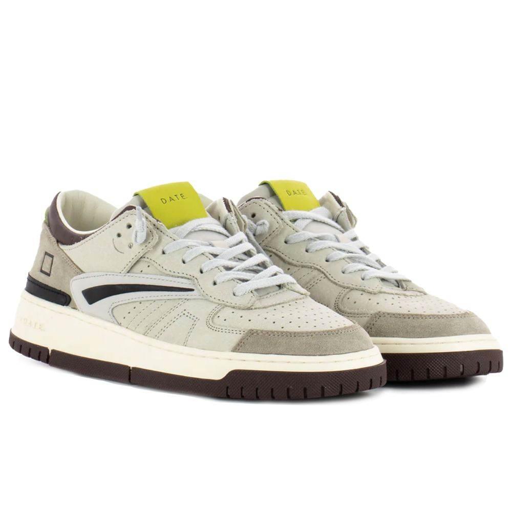 D.A.T.E Beige Leather Sneaker - Hilstor