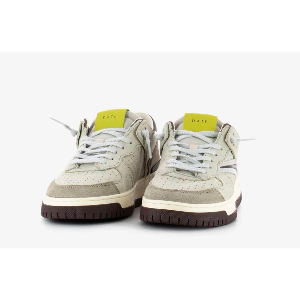 D.A.T.E Beige Leather Sneaker - Hilstor