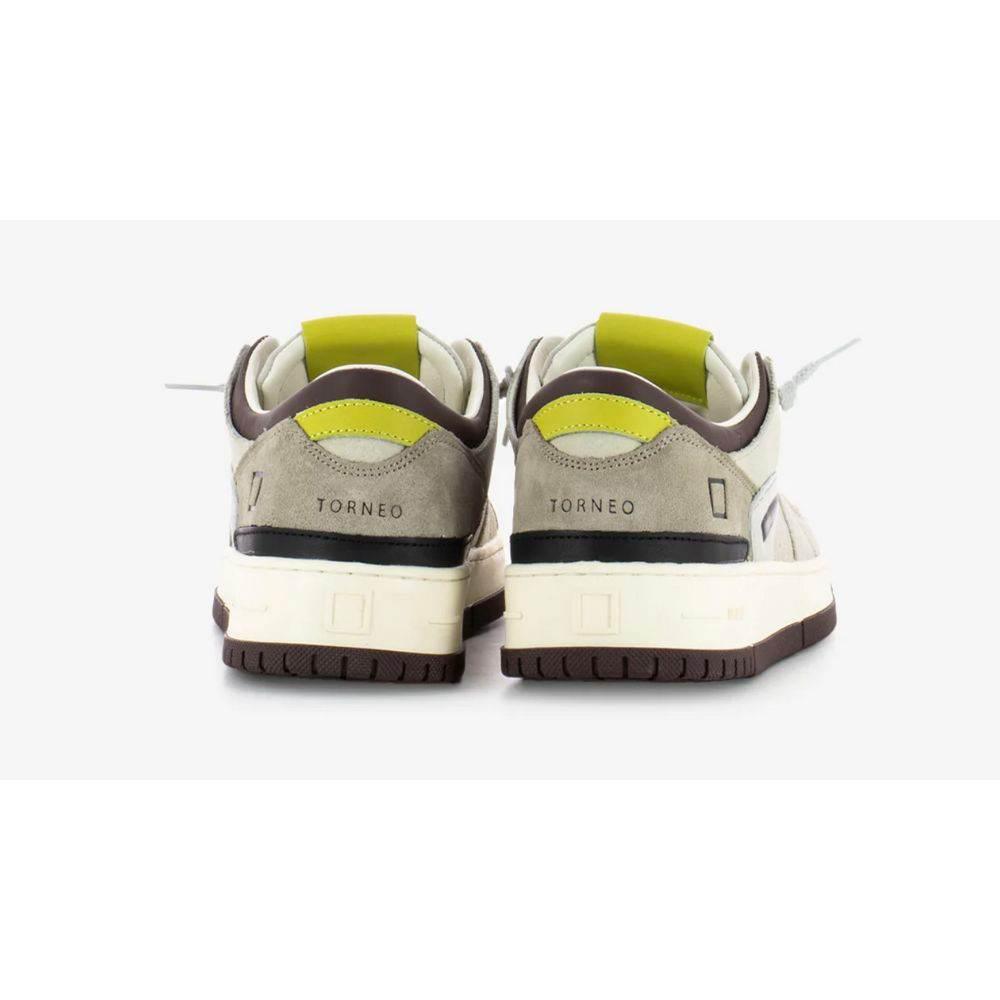 D.A.T.E Beige Leather Sneaker - Hilstor