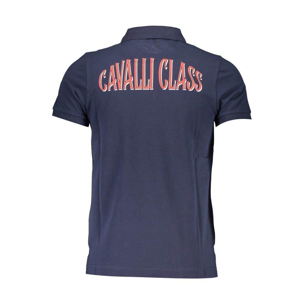 Cavalli Class Blue Cotton Men Polo Shirt - Hilstor