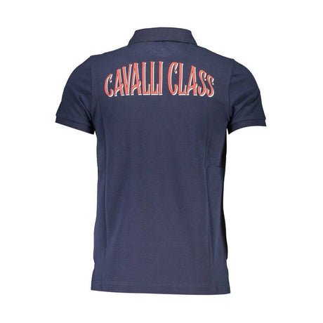 Cavalli Class Blue Cotton Men Polo Shirt - Hilstor