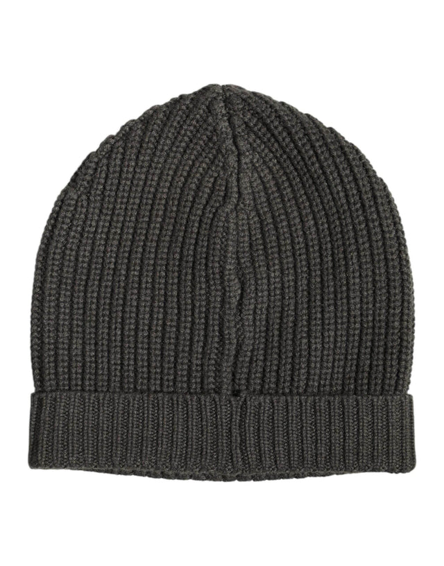 Dolce & Gabbana Dark Gray Cashmere Knit Winter Beanie Hat - Hilstor