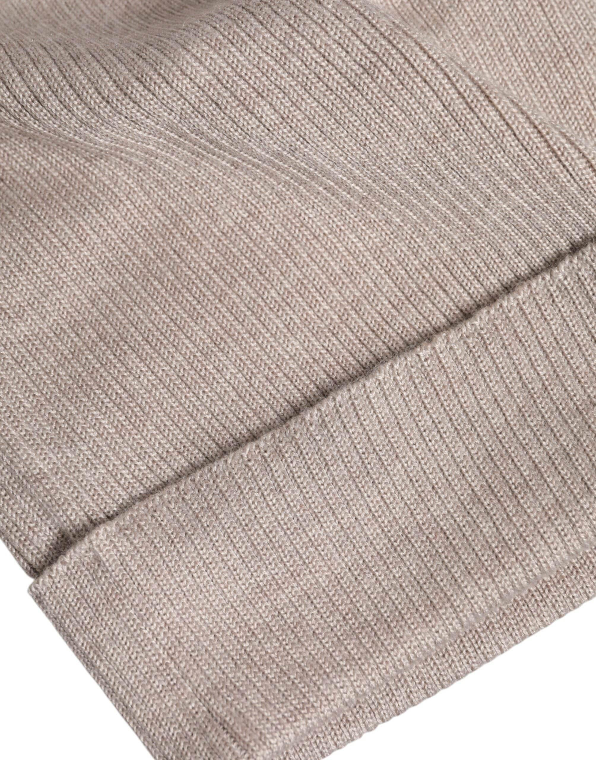 Dolce & Gabbana Beige Cashmere Knitted Winter Beanie Hat - Hilstor
