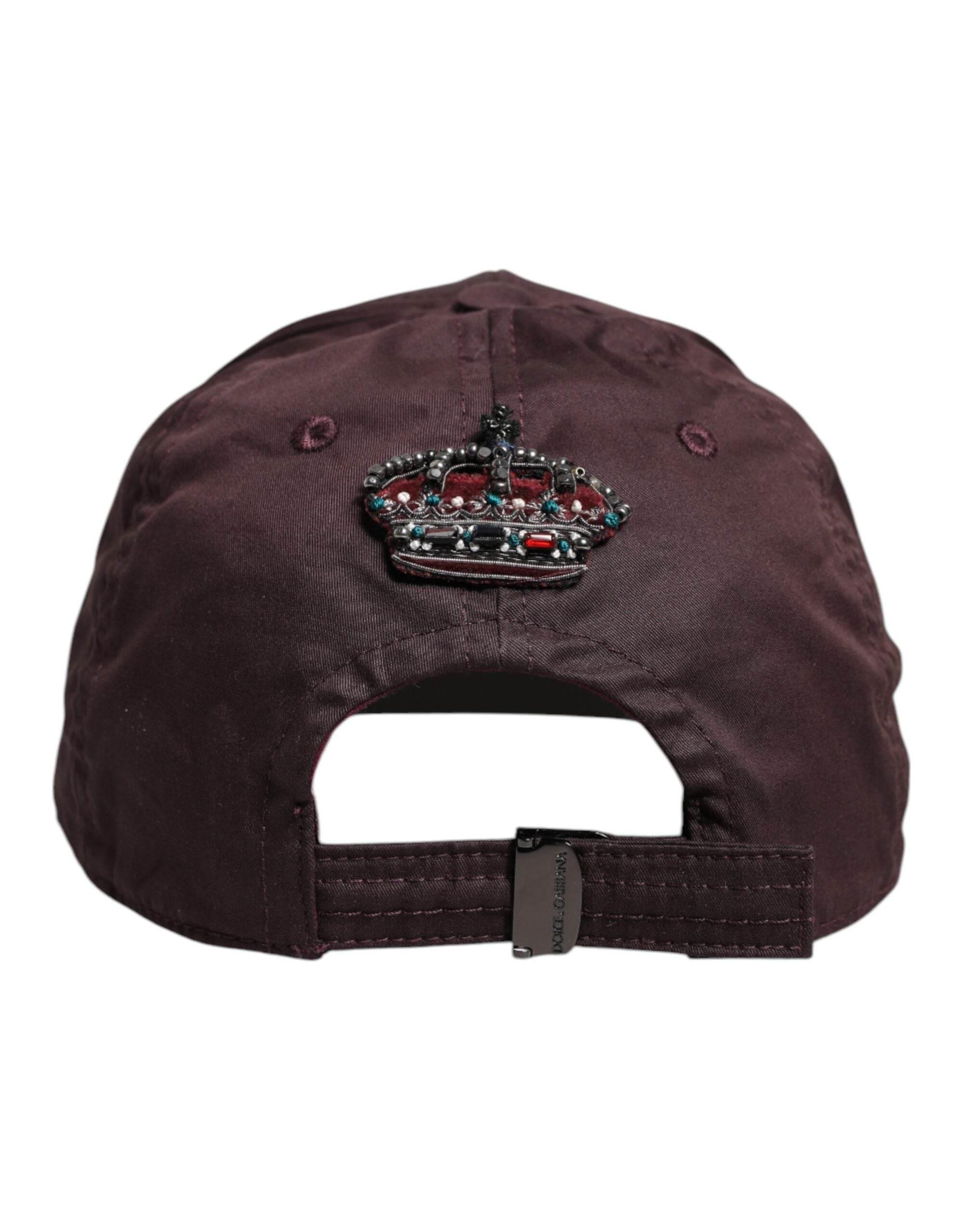 Dolce & Gabbana Brown Cotton DG Crown 6 Panels Baseball Cap - Hilstor