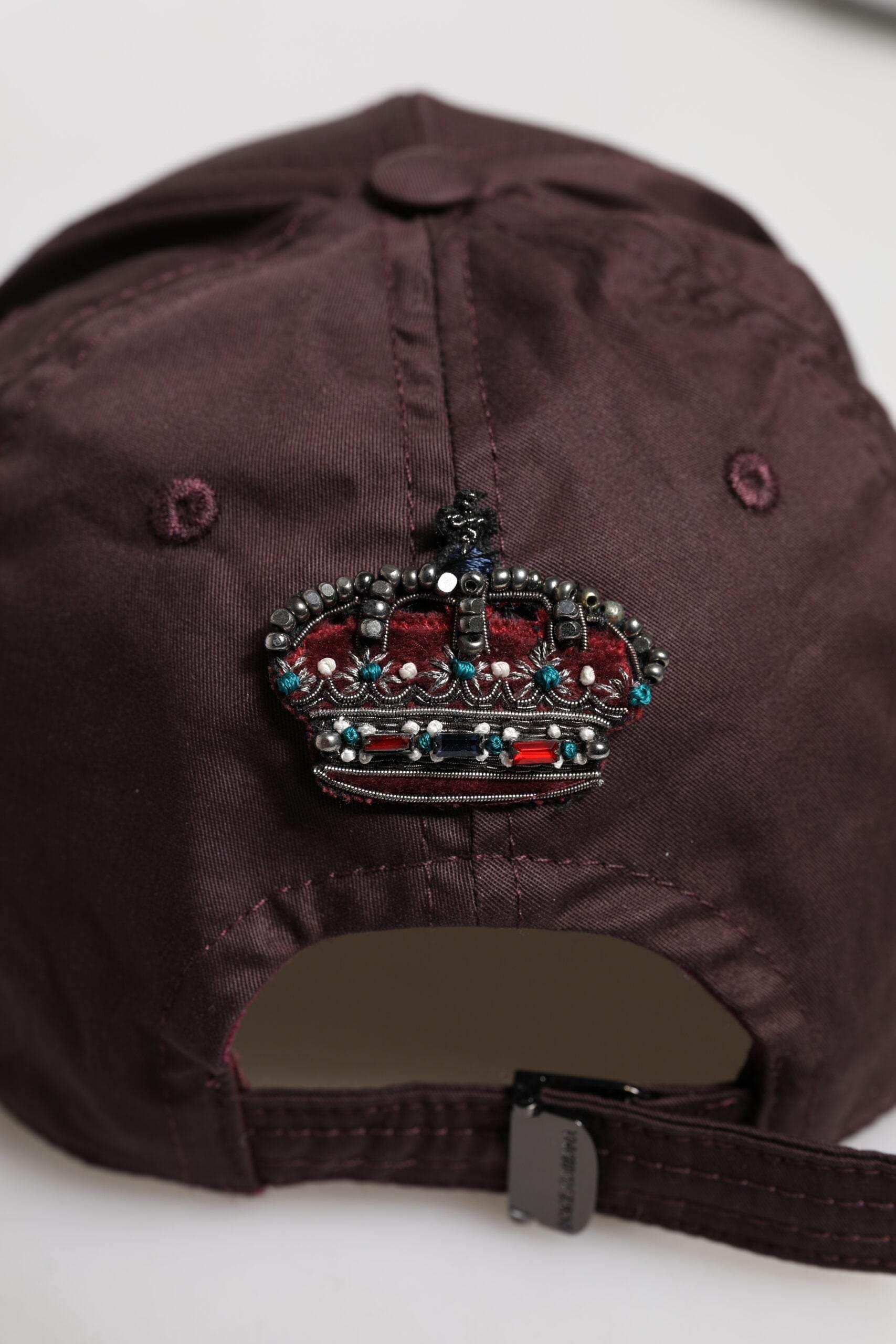 Dolce & Gabbana Brown Cotton DG Crown 6 Panels Baseball Cap - Hilstor