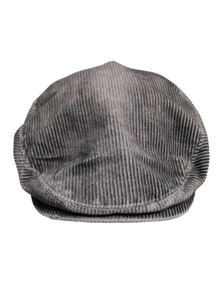 Dolce & Gabbana Gray Cotton Newsboy Capello Cabbie Hat - Hilstor