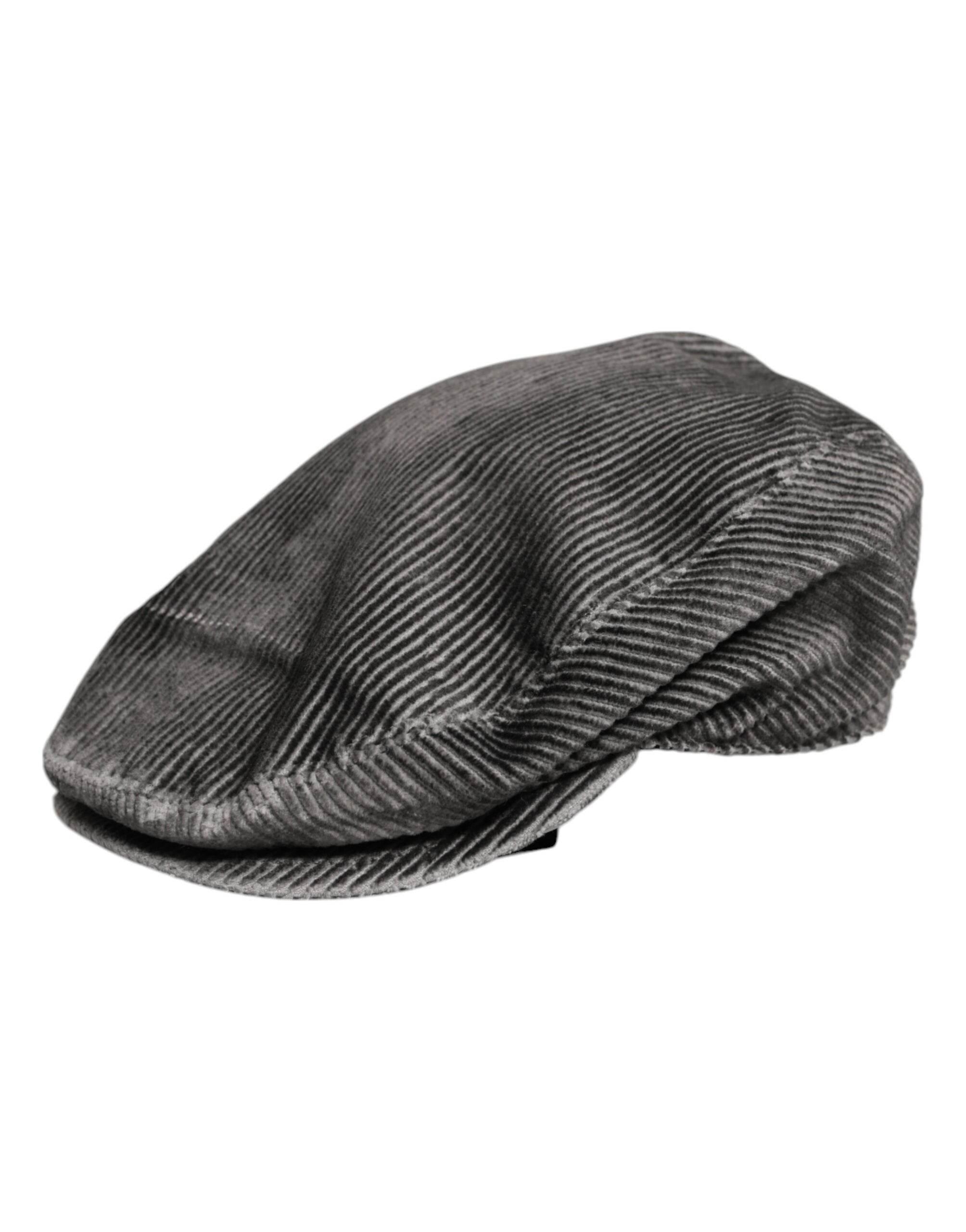 Dolce & Gabbana Gray Cotton Newsboy Capello Cabbie Hat - Hilstor