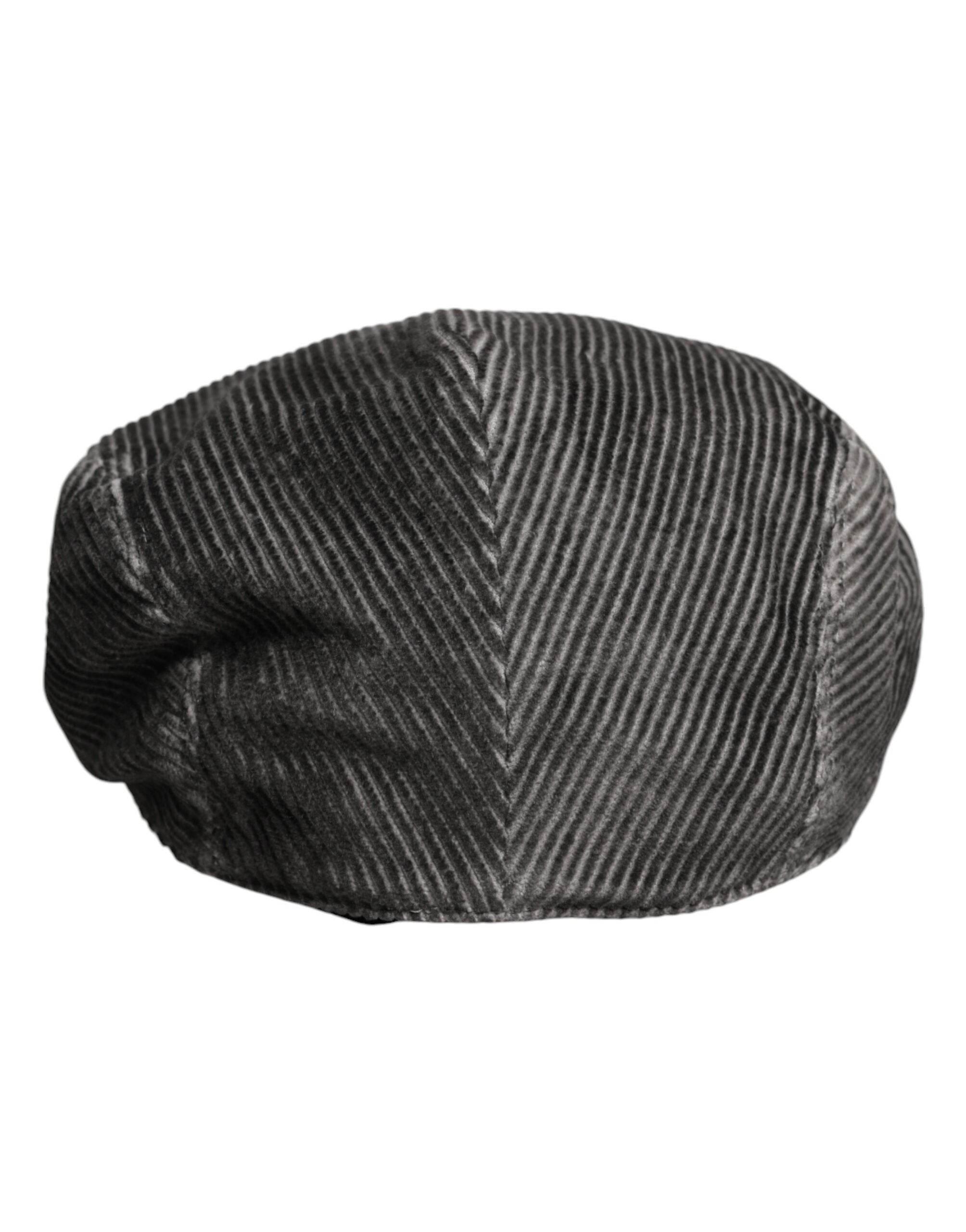 Dolce & Gabbana Gray Cotton Newsboy Capello Cabbie Hat - Hilstor