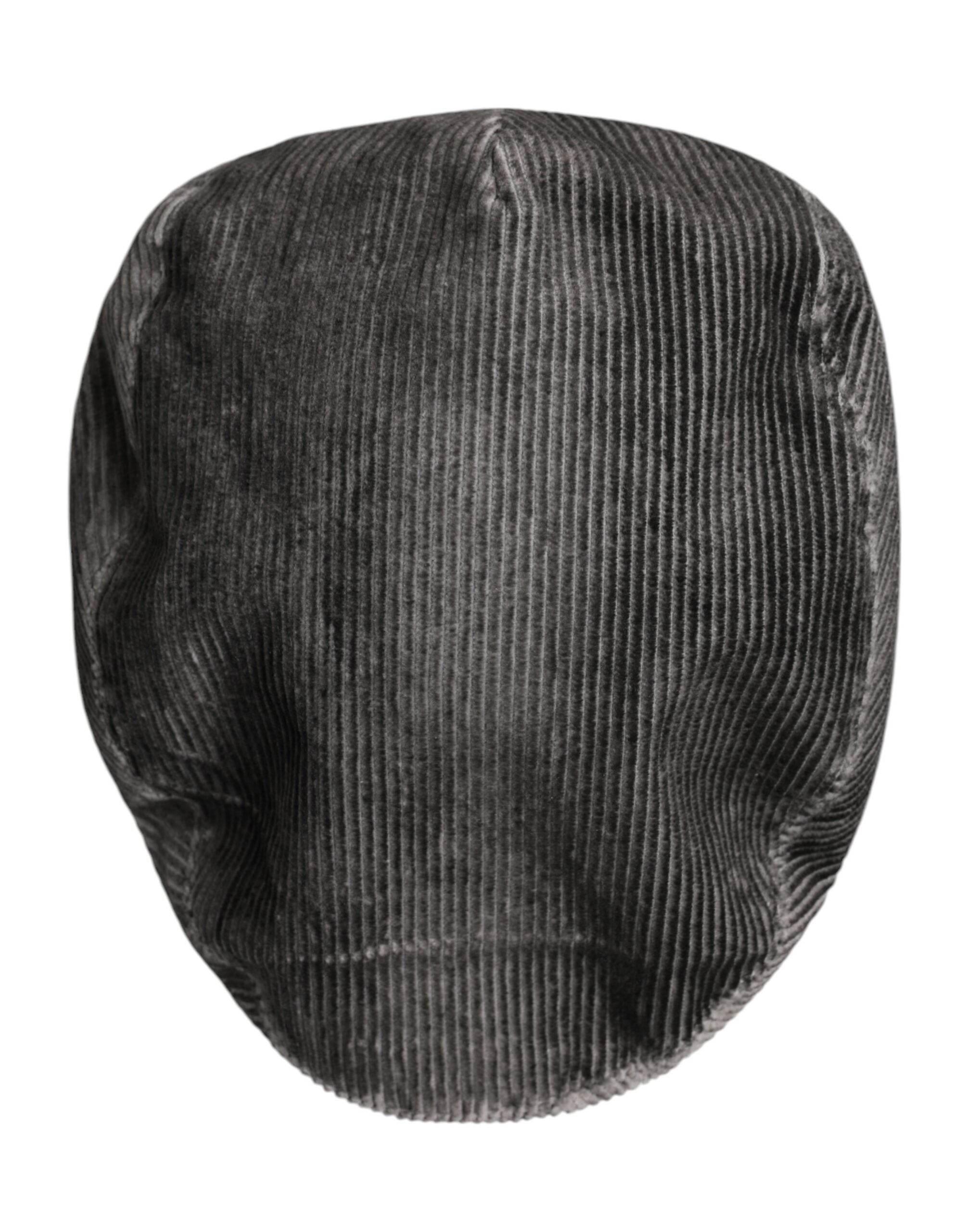 Dolce & Gabbana Gray Cotton Newsboy Capello Cabbie Hat - Hilstor
