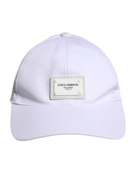 Dolce & Gabbana White DG Logo Plaque 6 Panels Baseball Cap - Hilstor
