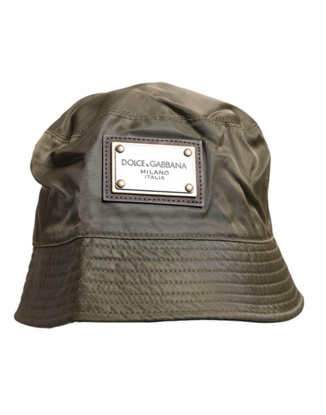 Dolce & Gabbana Brown DG Plaque Wide Brim Bucket Hat - Hilstor