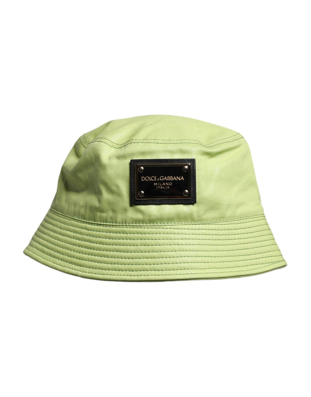 Dolce & Gabbana Green DG Plaque Wide Brim Bucket Hat - Hilstor