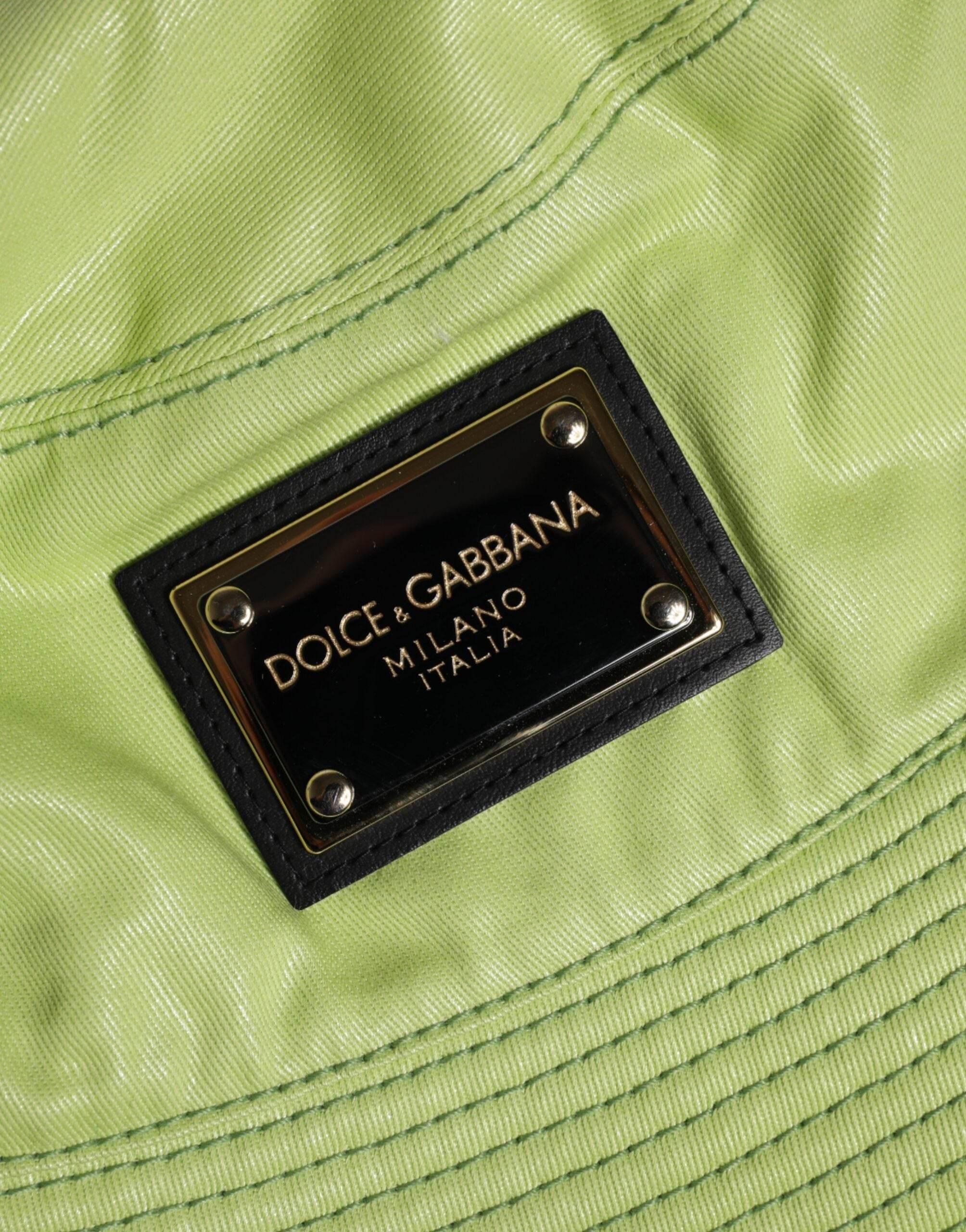 Dolce & Gabbana Green DG Plaque Wide Brim Bucket Hat - Hilstor
