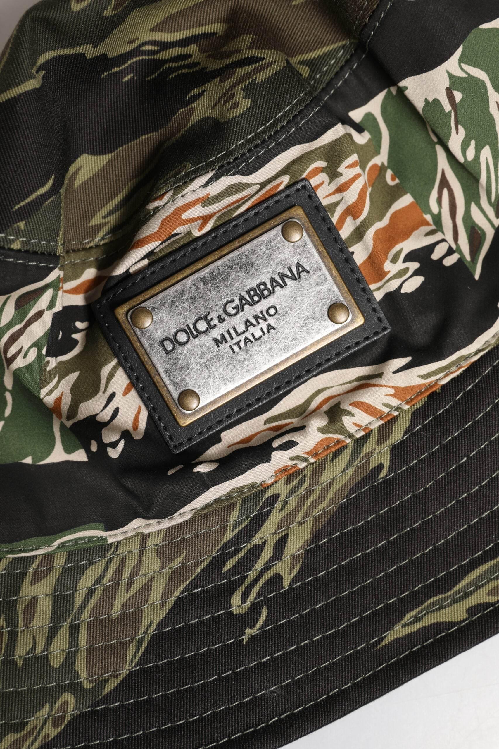 Dolce & Gabbana Multicolor DG Plaque Wide Brim Bucket Hat - Hilstor