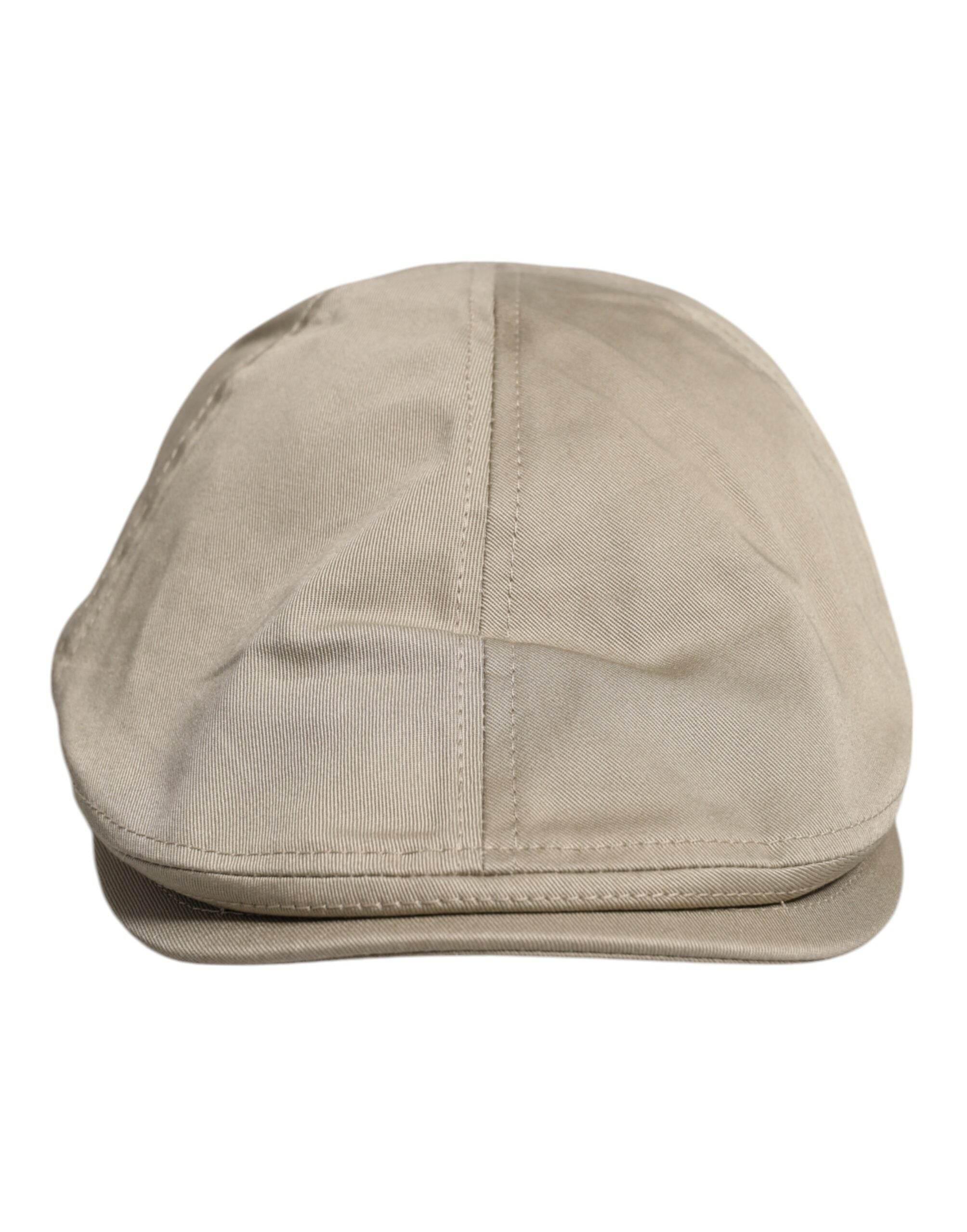 Dolce & Gabbana Beige Cotton Newsboy Capello Cabbie Hat - Hilstor