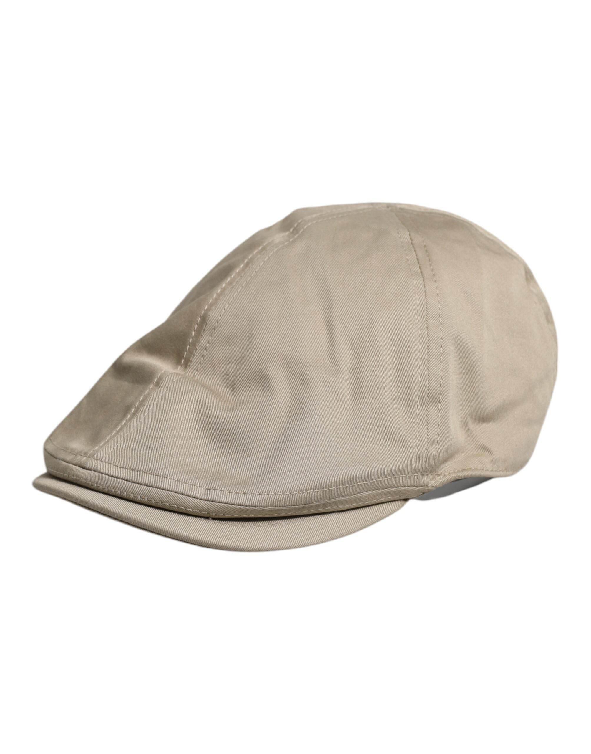 Dolce & Gabbana Beige Cotton Newsboy Capello Cabbie Hat - Hilstor