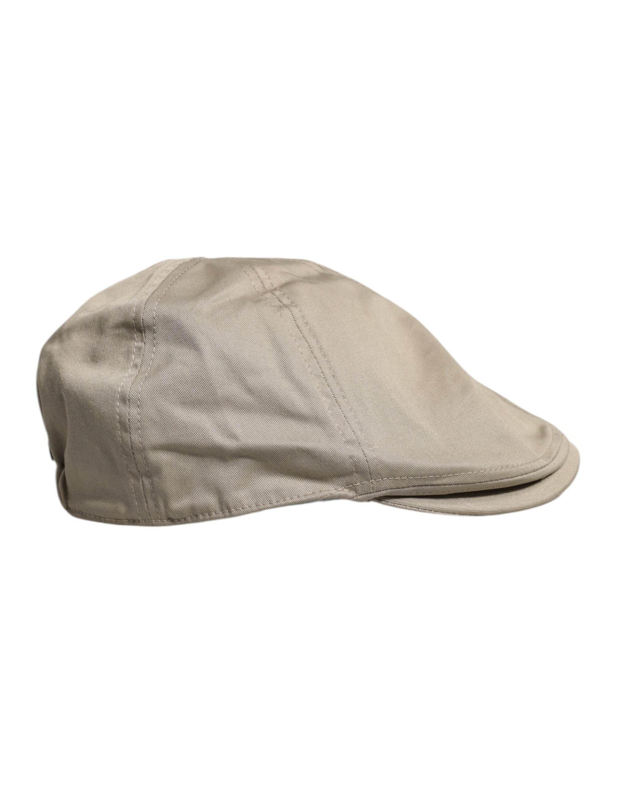 Dolce & Gabbana Beige Cotton Newsboy Capello Cabbie Hat - Hilstor