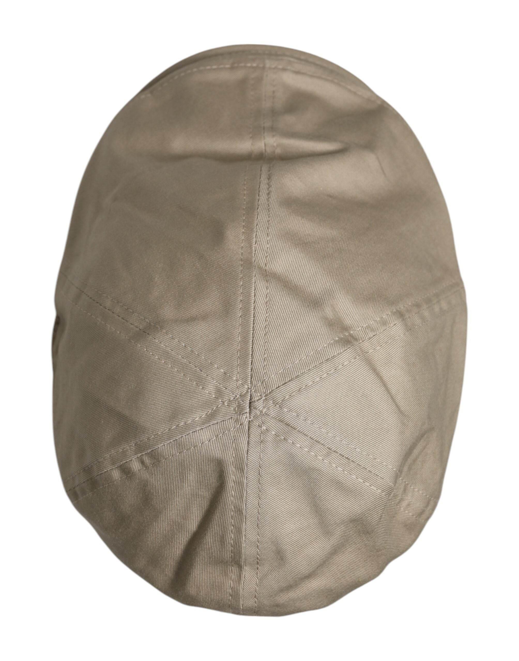 Dolce & Gabbana Beige Cotton Newsboy Capello Cabbie Hat - Hilstor