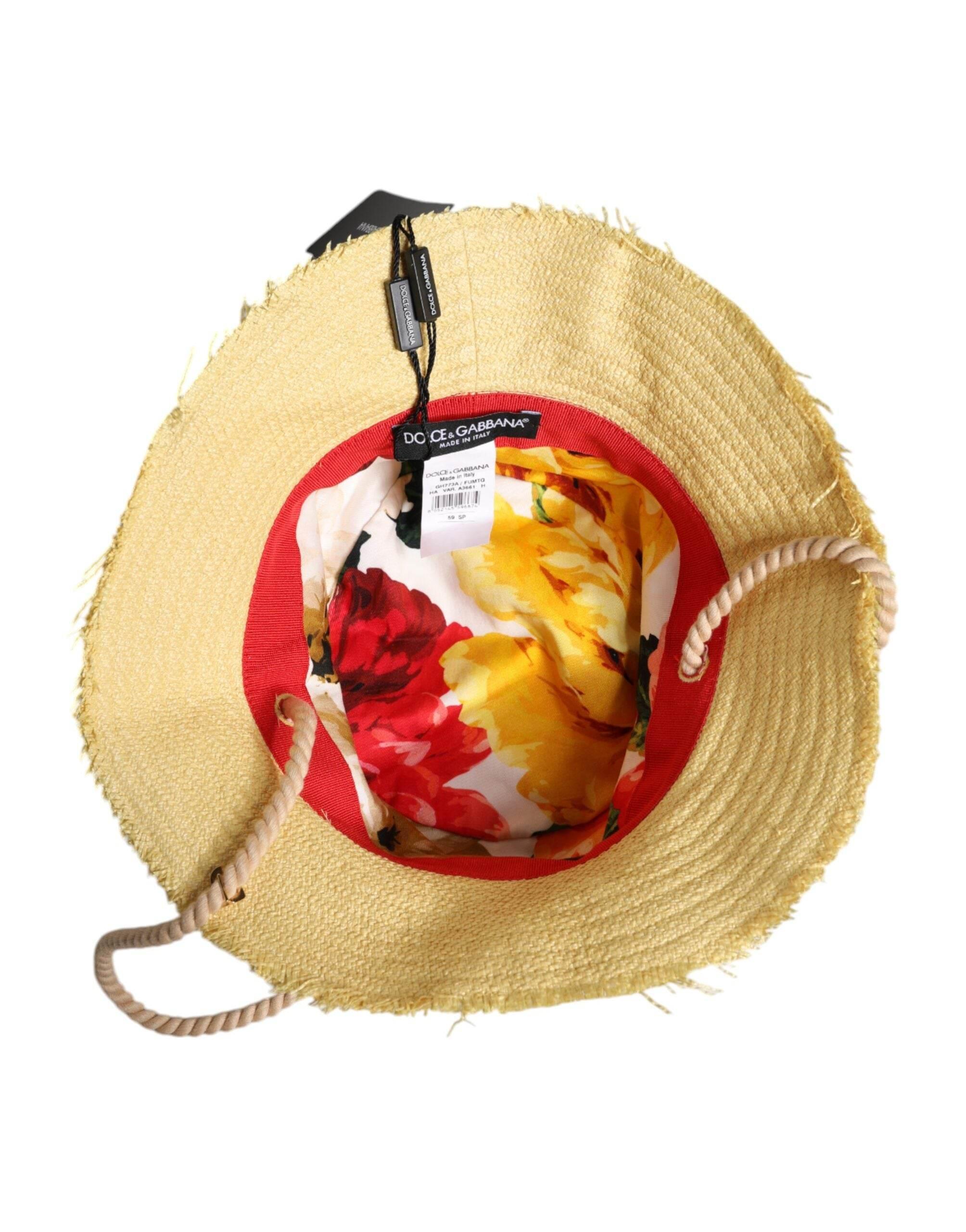 Dolce & Gabbana Yellow Cotton Wide Brim Bucket - Hilstor