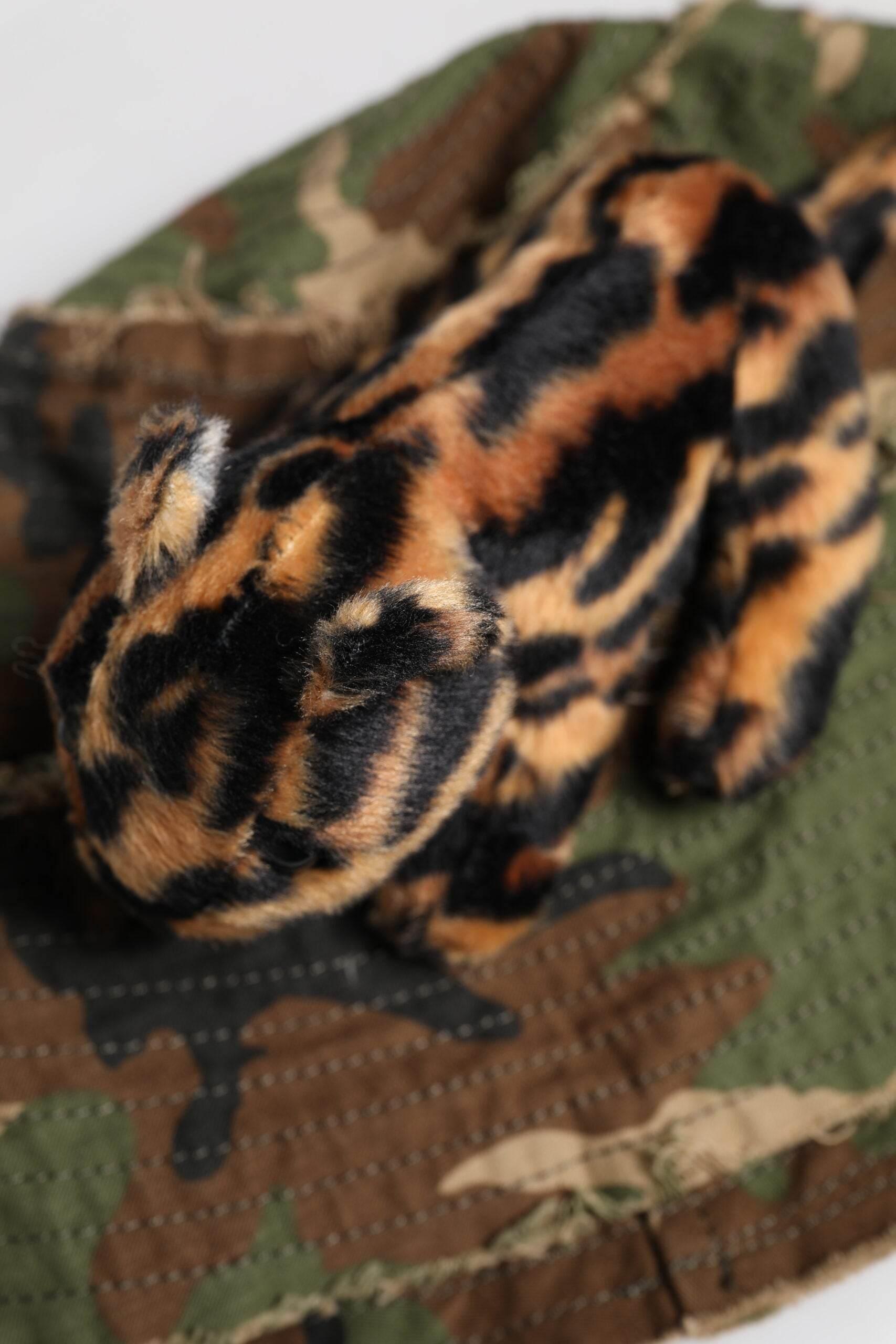 Dolce & Gabbana Multicolor Leopard Embellish Wide Brim Bucket Hat - Hilstor