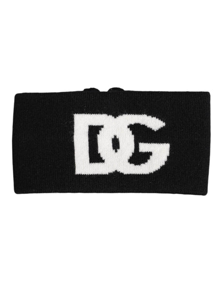 Dolce & Gabbana Black White Knitted Headband Hat - Hilstor