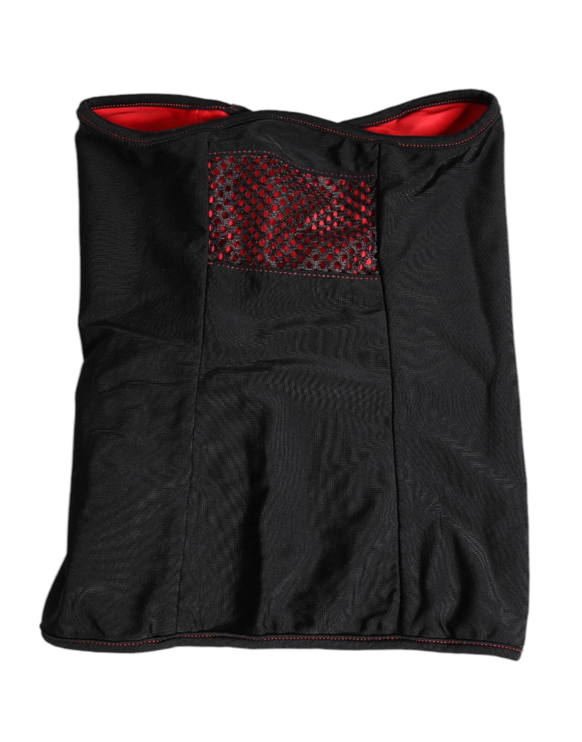 Dolce & Gabbana Black Nylon Knitted Neck Warmer Balaclava Scarf - Hilstor