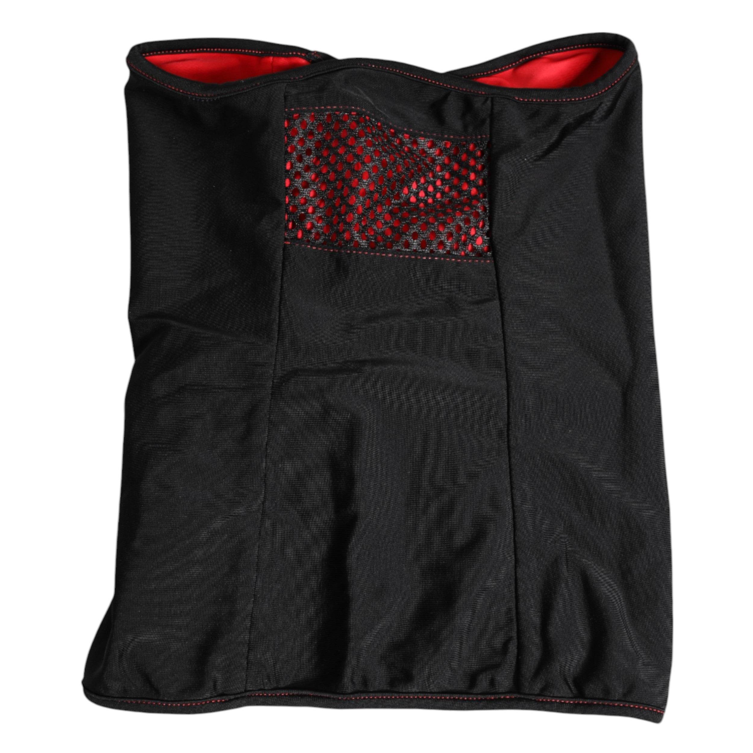 Dolce & Gabbana Black Nylon Knitted Neck Warmer Balaclava Scarf - Hilstor