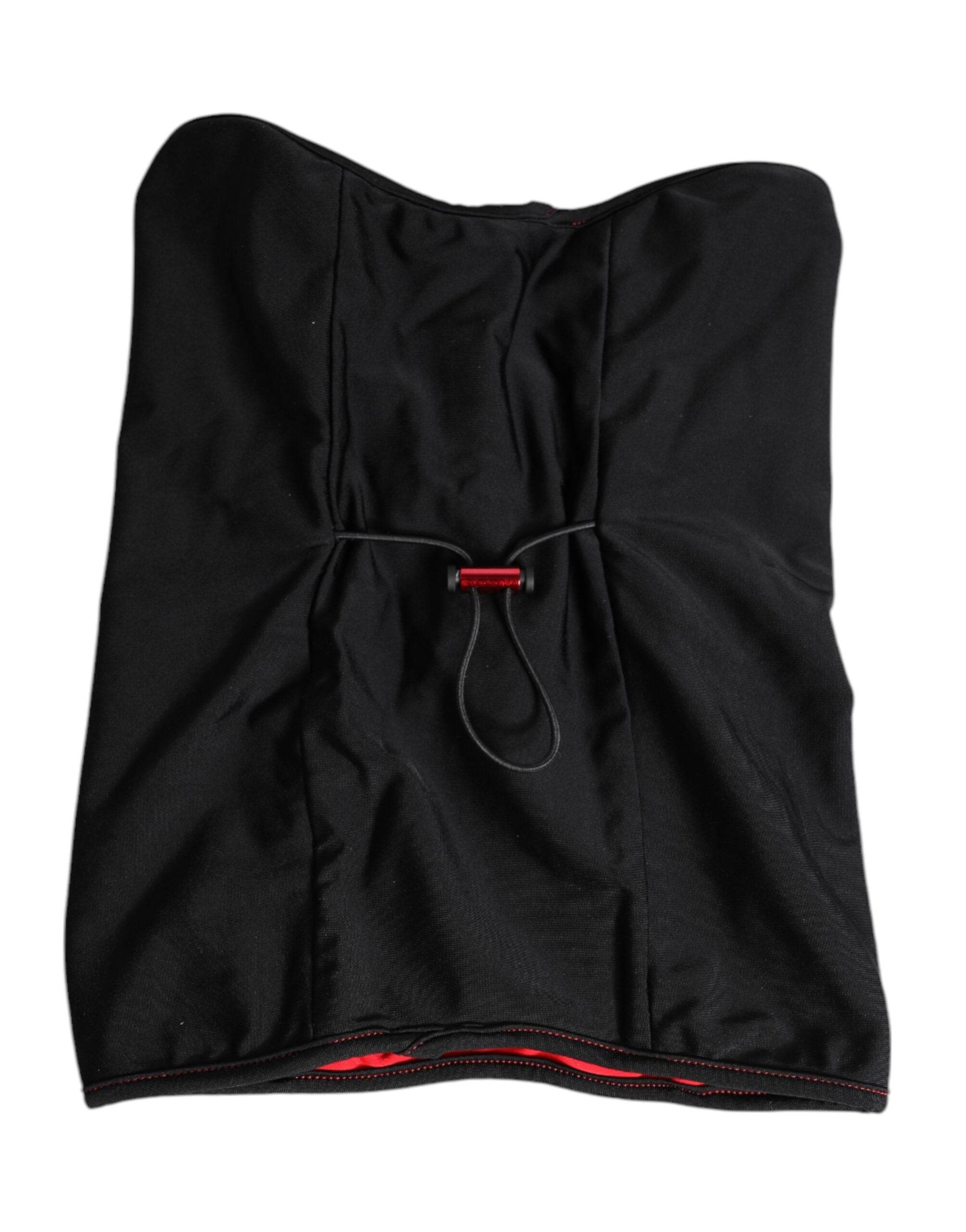 Dolce & Gabbana Black Nylon Knitted Neck Warmer Balaclava Scarf - Hilstor