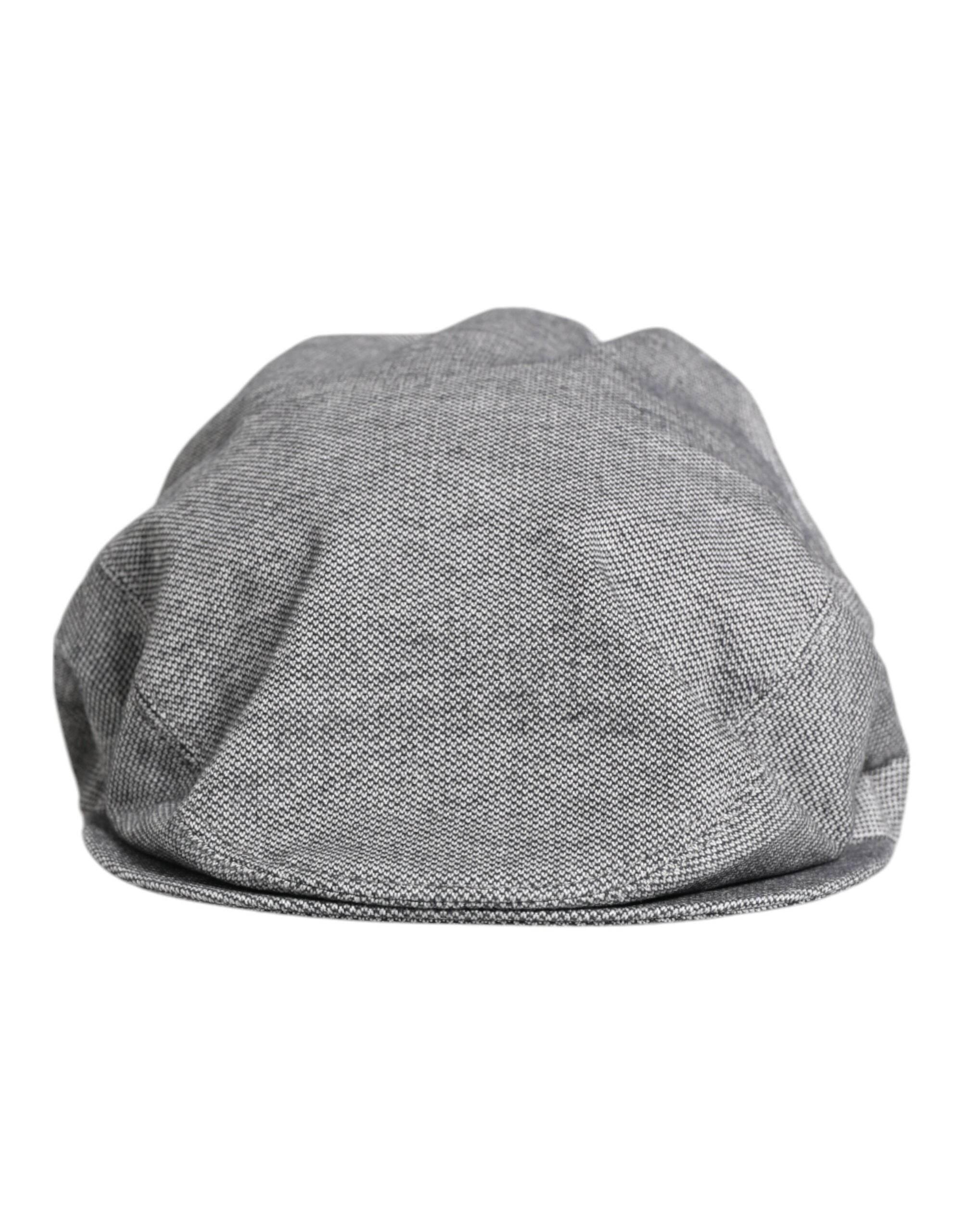 Dolce & Gabbana Gray Cotton Newsboy Capello Cabbie Hat - Hilstor
