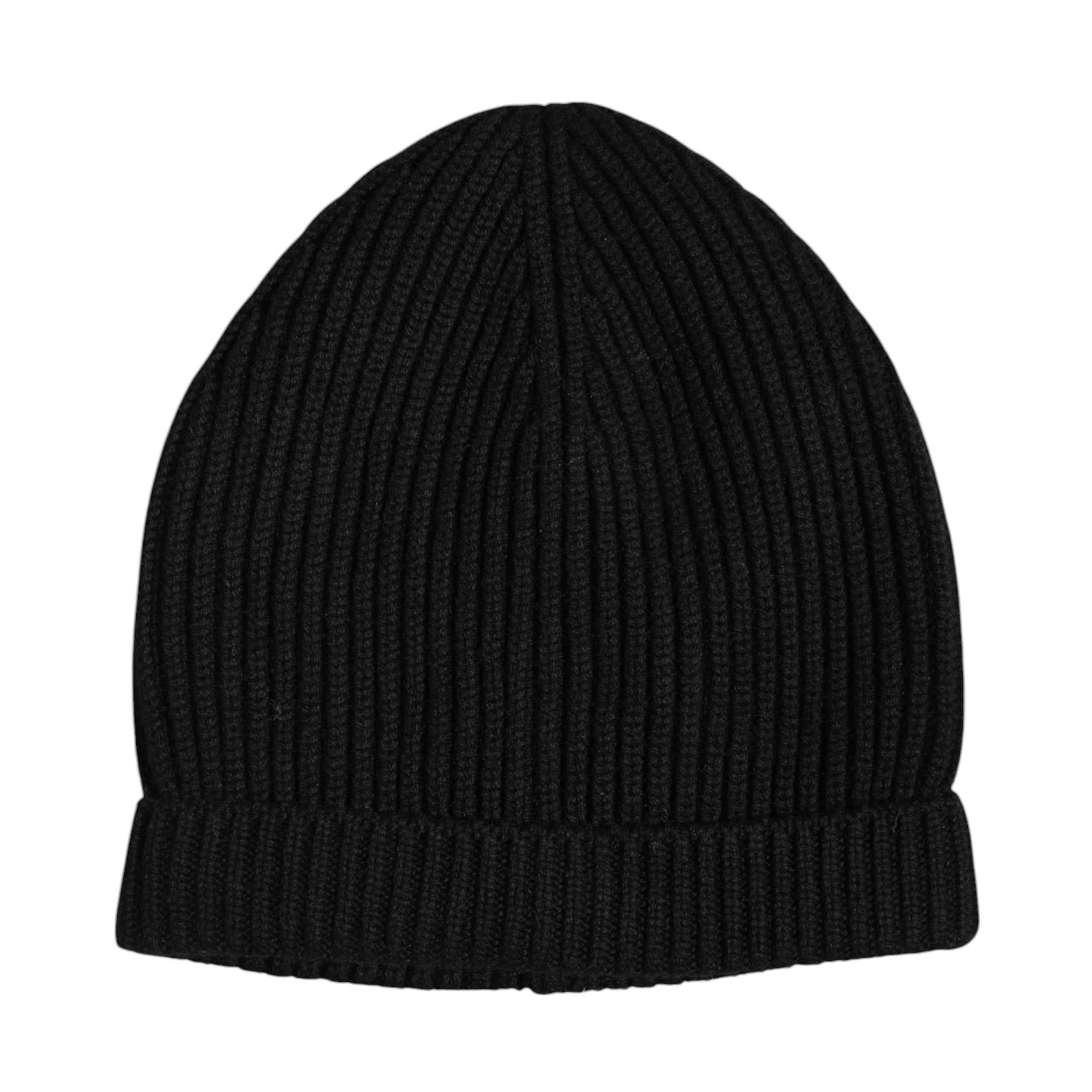 Dolce &amp; Gabbana Sort Cashmere Strikket Vinterhue
