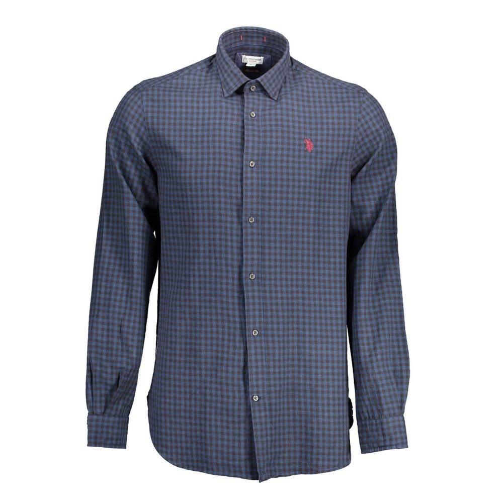 U.S. POLO ASSN. Blue Cotton Men Shirt - Hilstor